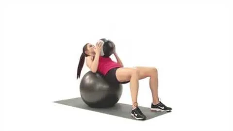 Weighted Swiss Ball Crunch