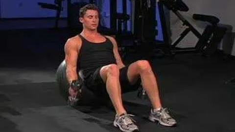 Stability Ball Hammer Dumbbell Curls